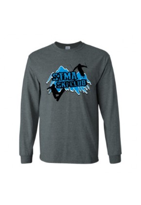 STMA Ski Club Long Sleeve T-shirt dark heather mountain logo